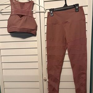 Buff Bunny Mauve Leggings and Sports Bra Set